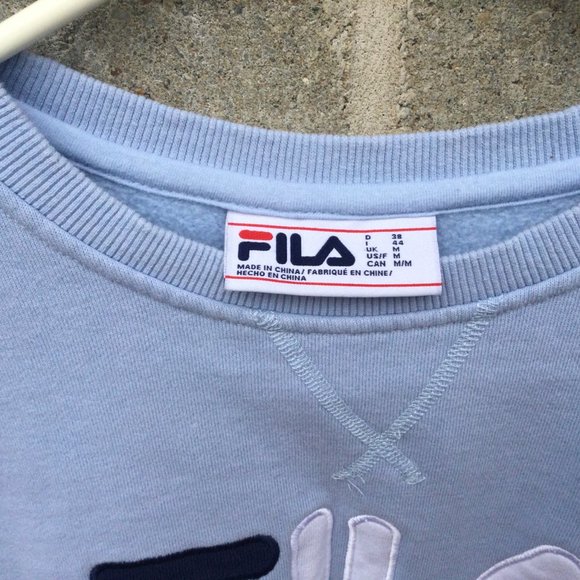 FILA Sweatshirt Girls Sweater Size Med Blue Pullover Long Sleeve Crew Neck - Picture 6 of 7